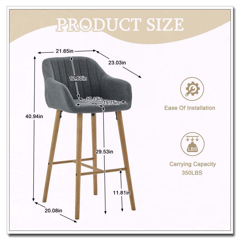 Ensemble de tabourets de bar modernes, Gris