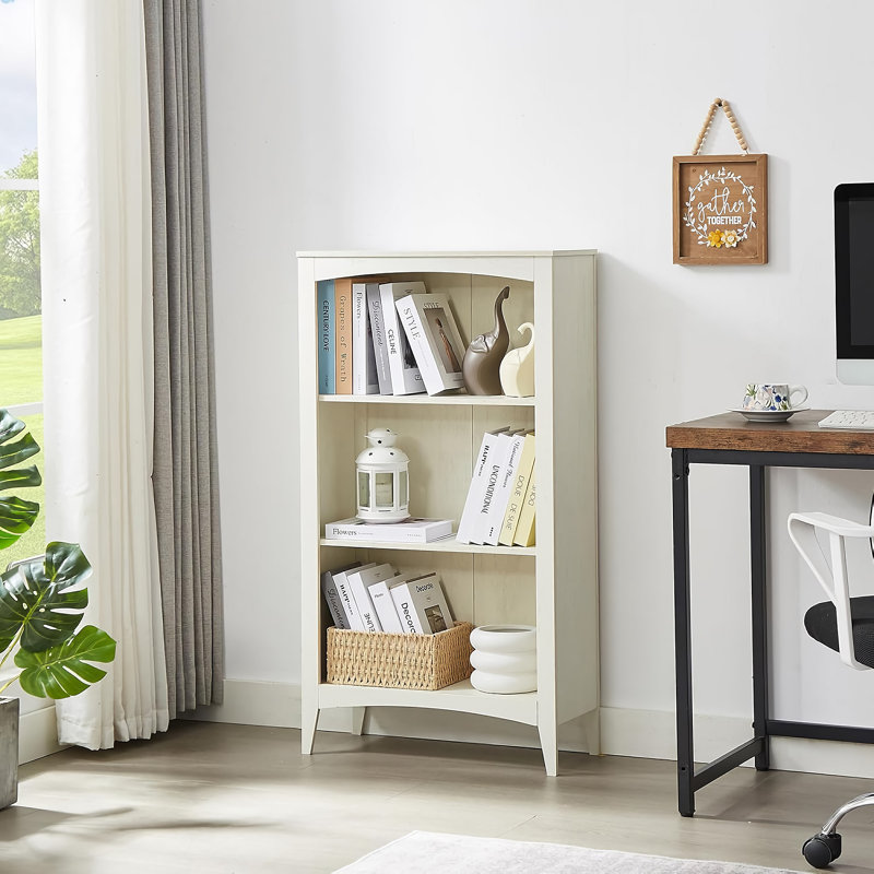 Bibliothèque à 3 niveaux en bois, bibliothèque ouverte H 109 cm avec tablettes de rangement pour la maison, la chambre à coucher, le bureau - Bk001 -