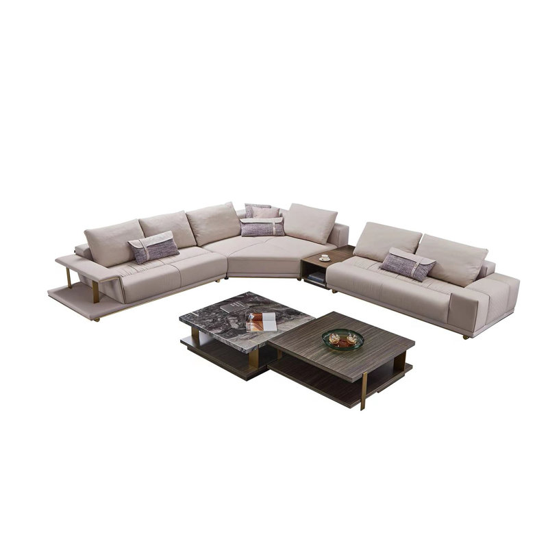 Leather L-Shaped Sectional, Left Hand Facing