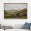 «Rustic Countryside», «Vintage Green Mountain Valley Nature Landscape Art, Classic Serene Calm Relax Wall Walls, Large Encadré, Impression Giclée Sur Toile»-119460563-91481727