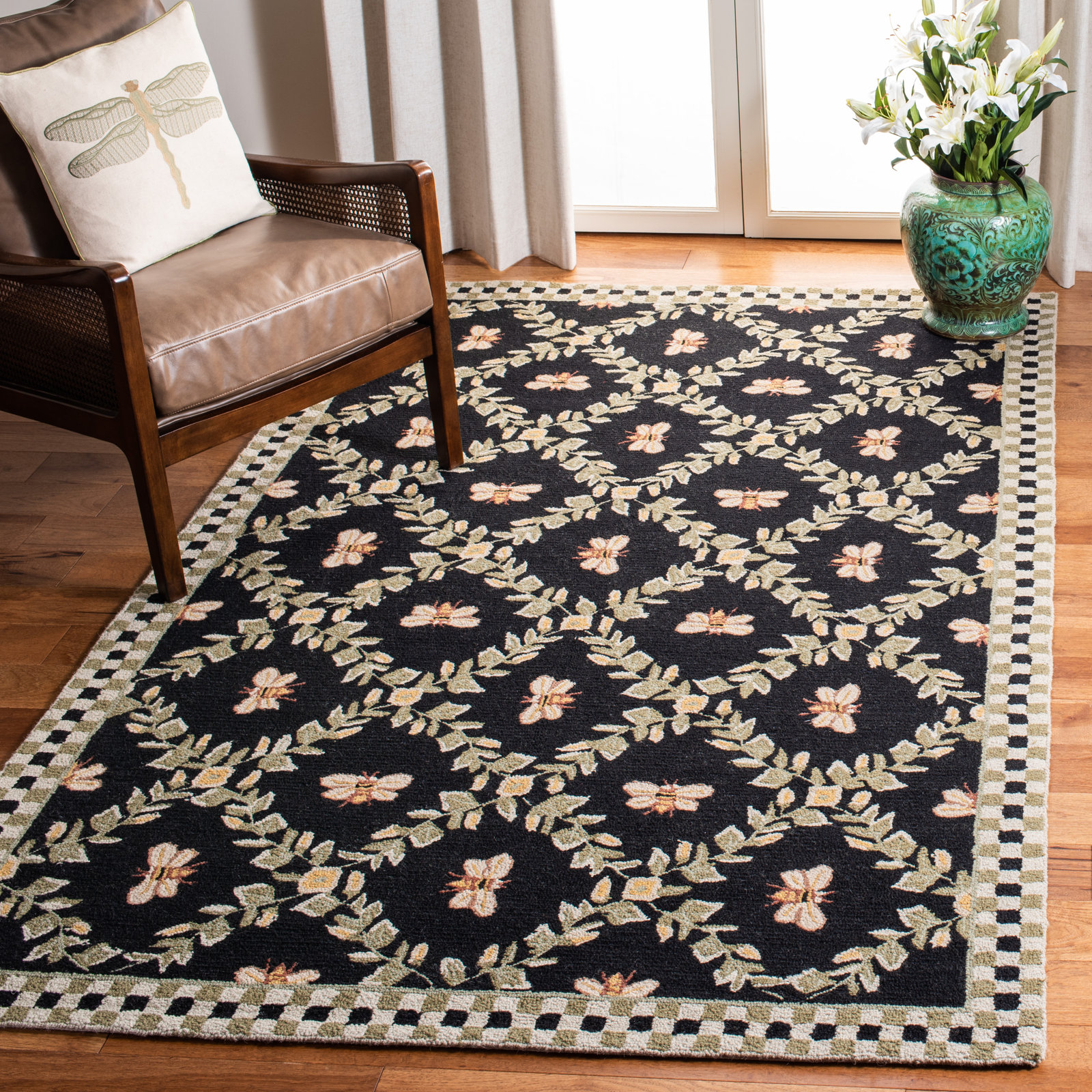 Hand-Hooked Wool Southwestern Rug, Rectangle 8' x 10'
