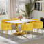 Rectangle Pedestal Dining Set with Woven Dining Chair-602973851-602973824