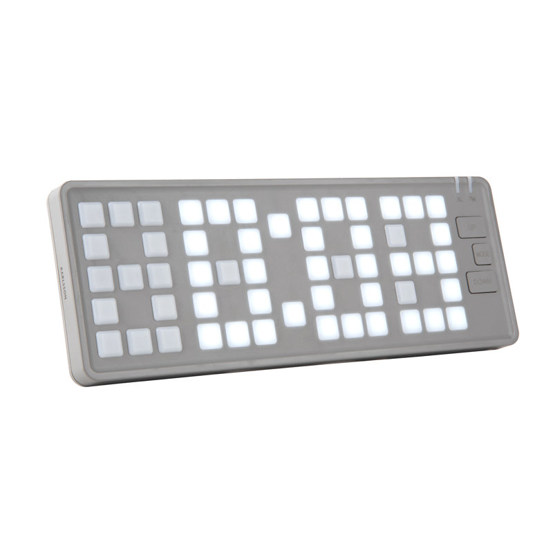 ABS Electric Alarm Tabletop Clock, Grey