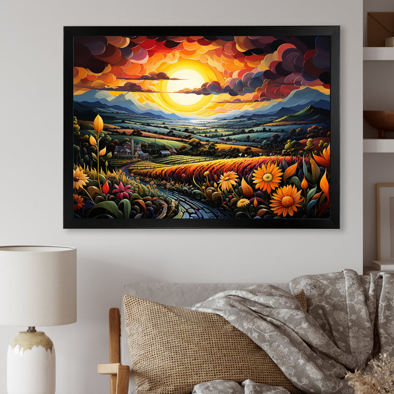 «Whimsical Magical Fields» sur impression sur toile, Cadre simple noir, H 12 po x l 20 po x P 1 po