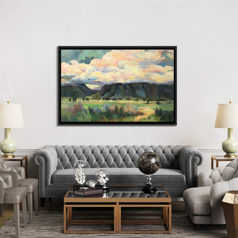 Sky Valley Road Cloud Series 1 Piece Wall Art on Canvas, 101.6 cm H x 152.4 cm W x 4.445 cm D, Black