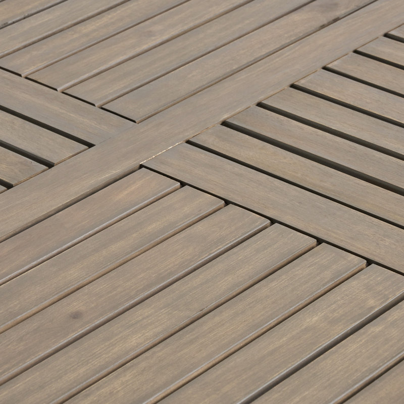 Élégante table de salle à manger transitionnelle en bois d'acacia pour les rassemblements extérieurs