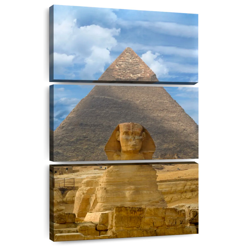 Masam Sphinx And Pyramid In Giza, 74" H x 48" W