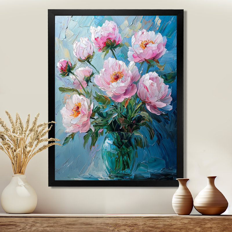 Isaac - art mural floral, Noir, noir, noir, noir, H 20 po x l 12 po, Reproduction encadrée sans passe-partout