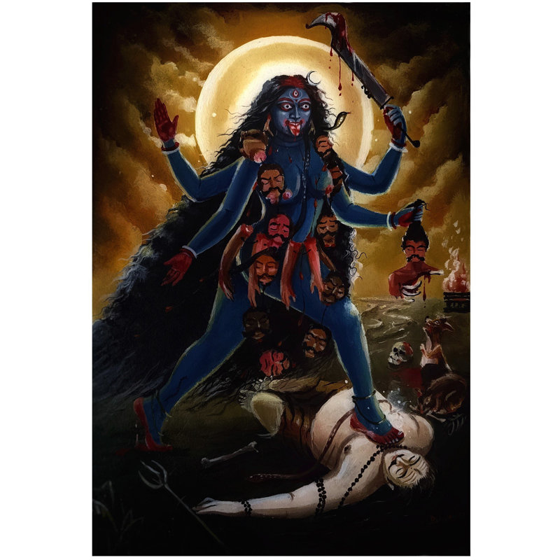 Déesse Kali | Acrylique sur toile | Par Debasish Mazumder