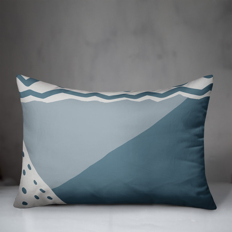 Coussin lombaire intérieur / extérieur abstrait, Bleu
