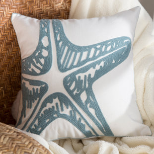 Starfish Chain Stitch Throw Pillow