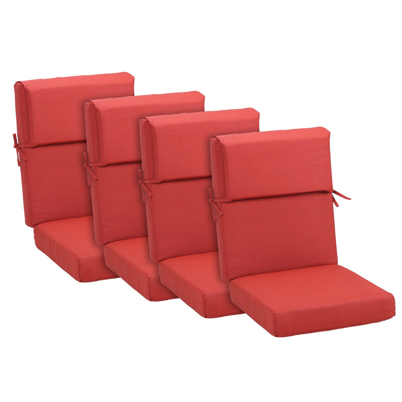 Outdoor Chair Cushion Set of 4, Red