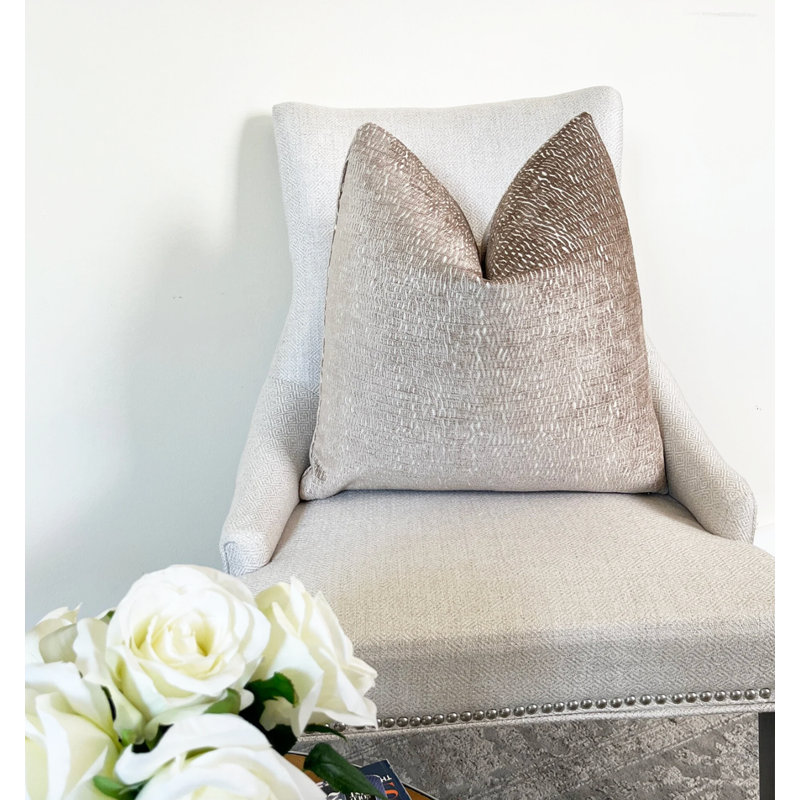  Housse de coussin en chenille, Taupe, H 20 po x l 20 po