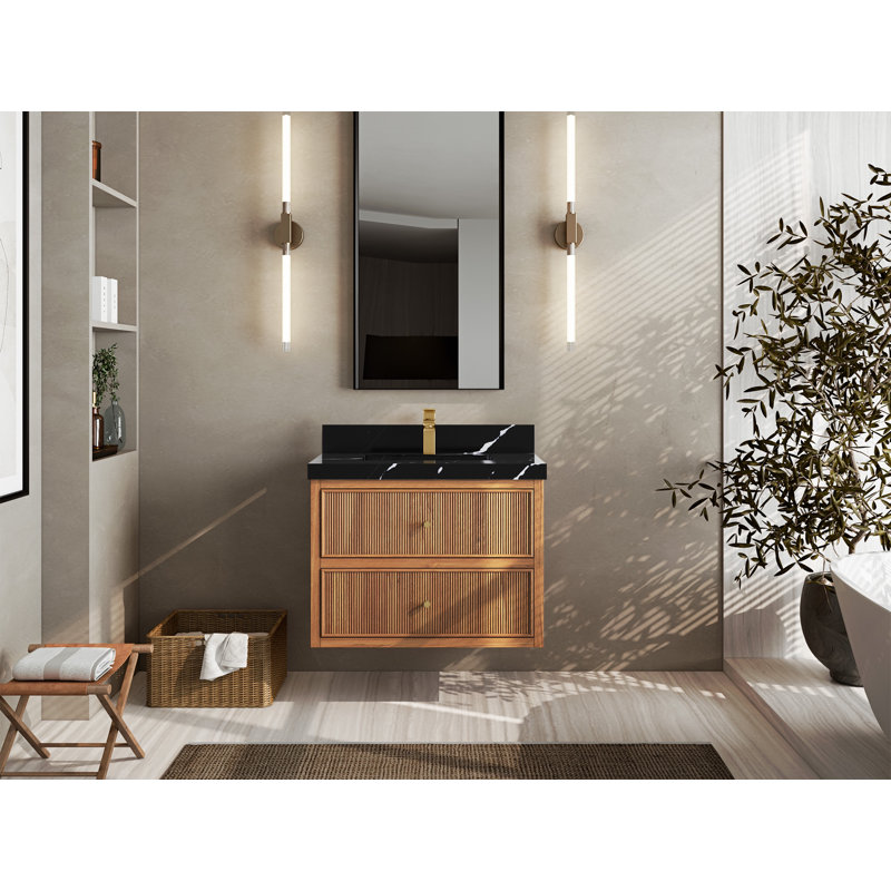Ensemble de meuble-lavabo simple 30 po Sonoma, Noir Calacatta