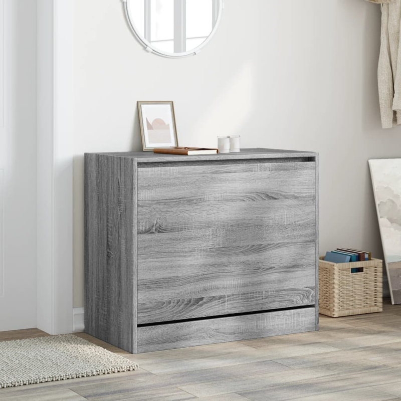 9 Pair Shoe Storage Cabinet, Grey Sonoma