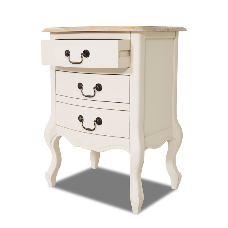 Lemaire 48cm W Solid + Manufactured Wood Bedside Table, Champagne