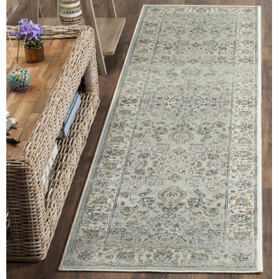 Jules Garden Vintage Viscose Oriental Rug in Gray/Cream