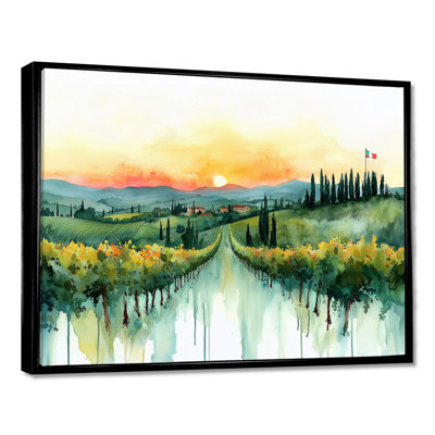 Été, paysage toscan au lever du soleil en Italie - Italie, art mural