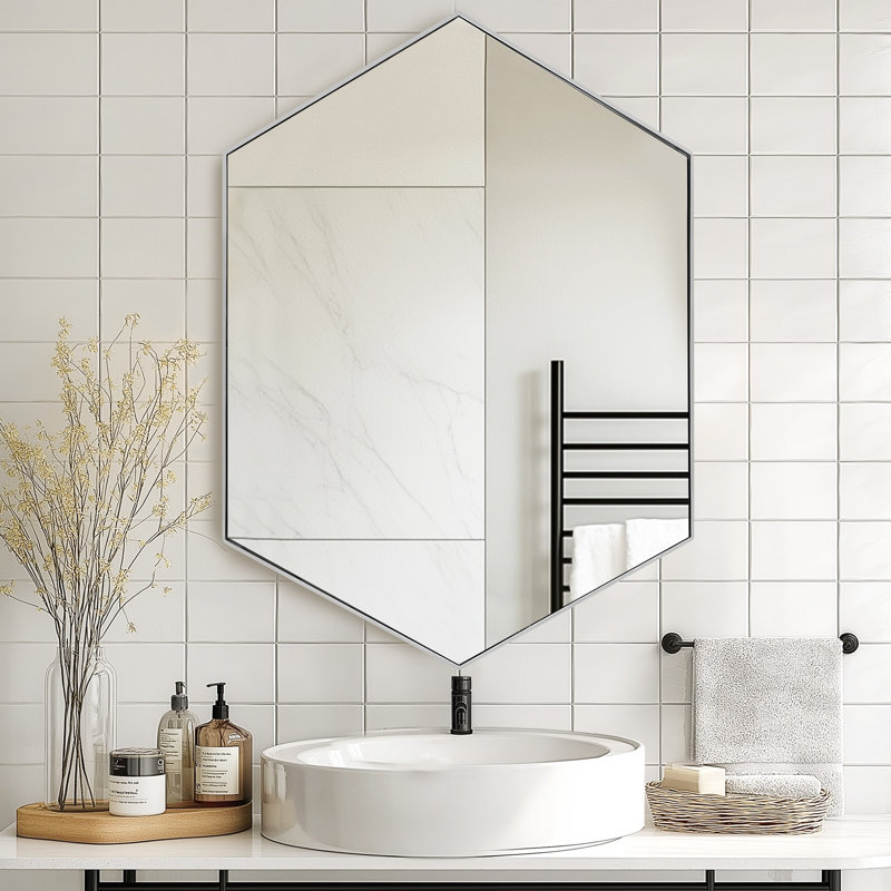 Talan 24"W34"H Medicine Cabinet With Mirror, Silver