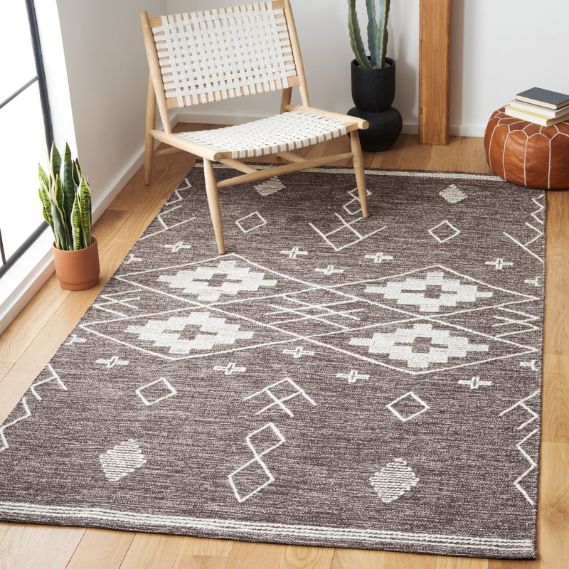 Tapis brun / ivoire Holtby Southwestern, Rectangle 8 pi x 10 pi