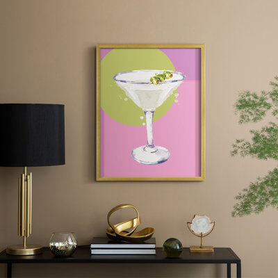 Martini Framed Print - Solid Wood