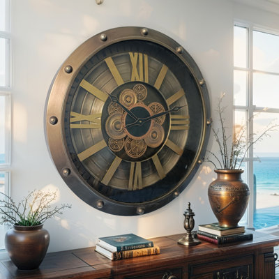 Horloge murale avec engrenages en mouvement réels GE-LI_ 26 po