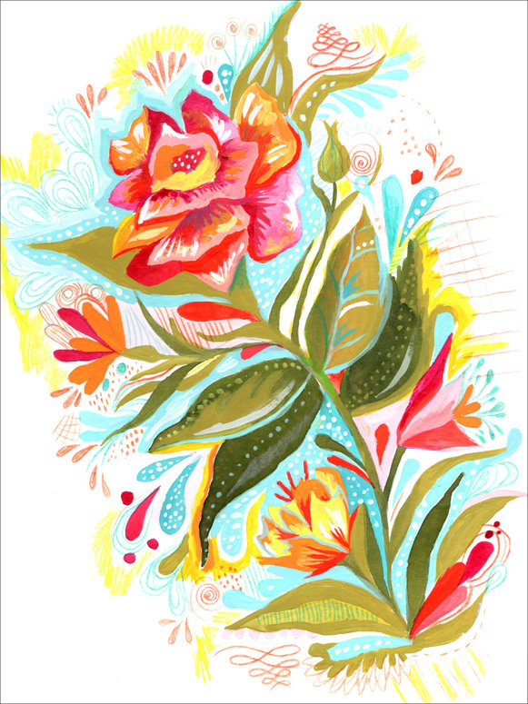 Fleur détaillée, reproduction d'art encadrée, H 24 po x L 18 po x l 1,25 po