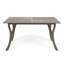 Table de salle à manger rectangulaire pour l'extérieur avec plateau à lattes et pieds en cabriole