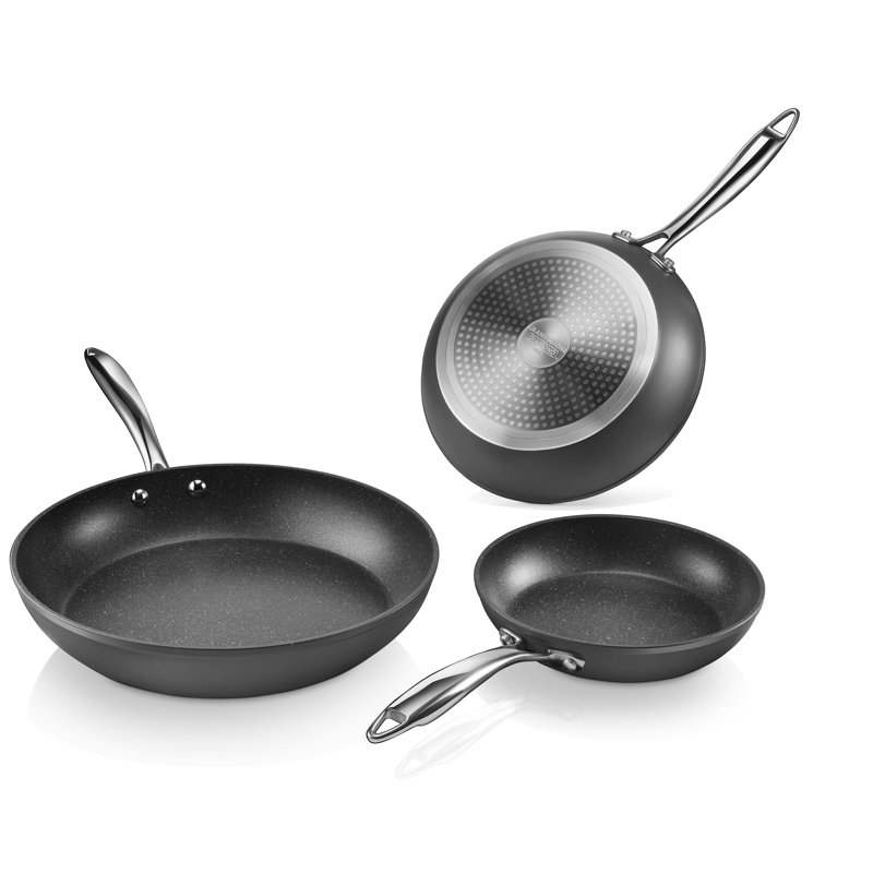 Granitestone Pro Hard Anodized 3 Piece Nonstick Fry Pan Set - 8'' 10'' and 12''