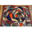 Colorful Antique Artistic American Folk Art Crazy Quilt Pattern Hooked Rug