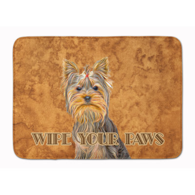 Tapis pour salle de bain en mousse à mémoire yorkie yorkshire terrier essuyer vos pattes