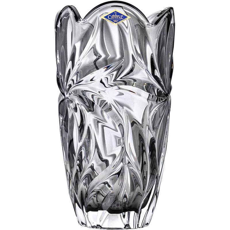 Crystal Table Vase, Gray