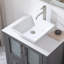 Meuble-lavabo autoportant moderne gris foncé de 30 po avec lavabo vasque en céramique et portes en verre à double nervures et 2 tiroirs de rangement-1409211466
