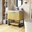 Meuble-lavabo autoportant en contreplaqué rayé pré-assemblé avec lavabo, tiroir et tablette ouverte-828234628-828234629-828234631