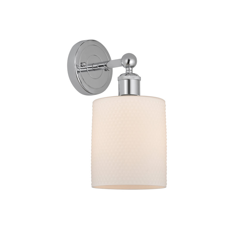 Chilchinbito Armed Sconce, Matte White, Polished Chrome