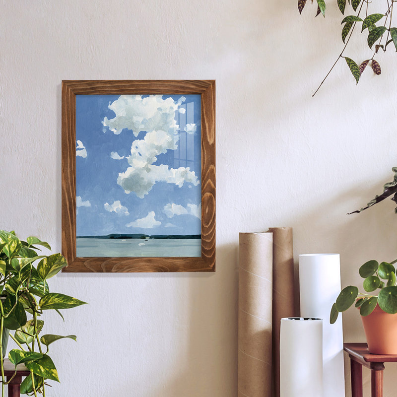 «Juillet Lakeside II», impression encadrée avec verre, H 11 po x l 9 po x P 1 po, Noyer