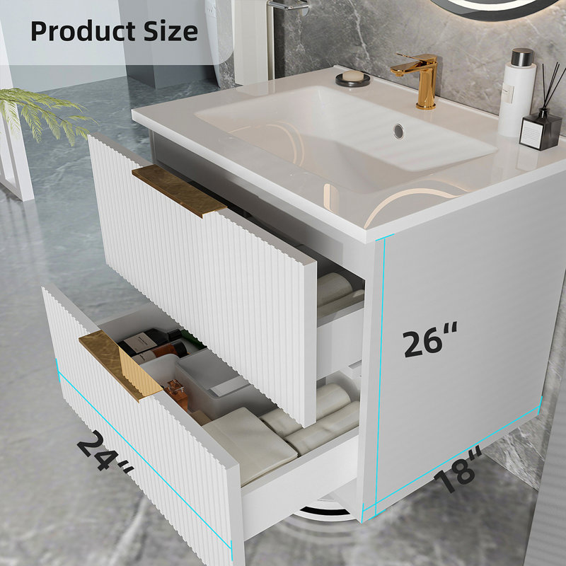 Meuble-lavabo blanc 24 po sans lavabo, 24"