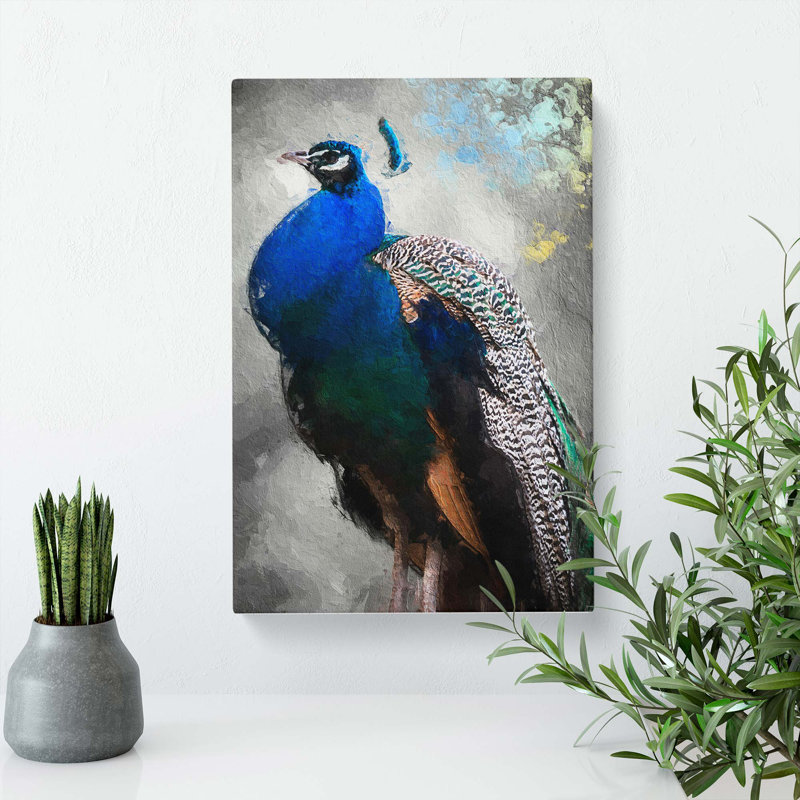 Gorgeous Peacock Bird - Wrapped Canvas, 60cm H x 40cm W x 3cm D