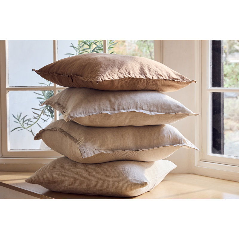Linen Pillow Cover, Natural Chambray, Square 22"