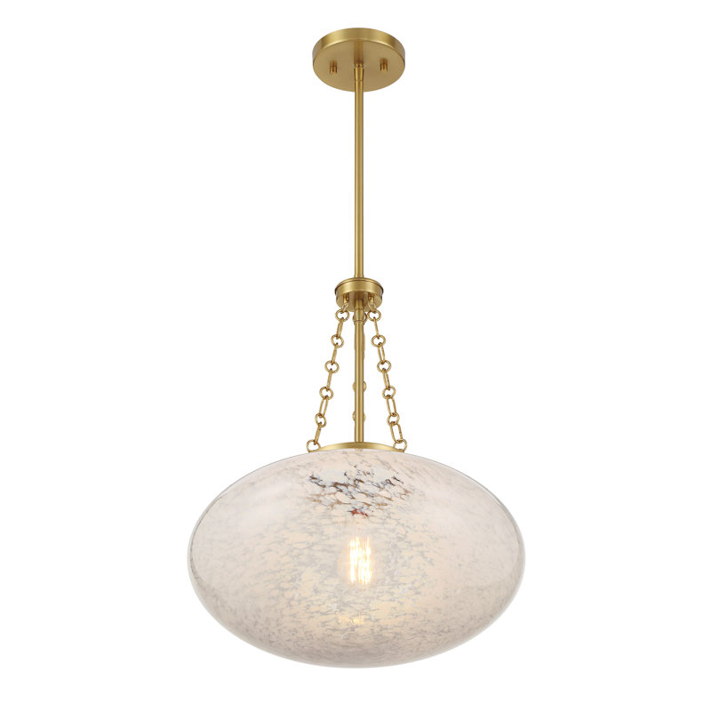 Willow 1-Light Pendant in Warm, Brass