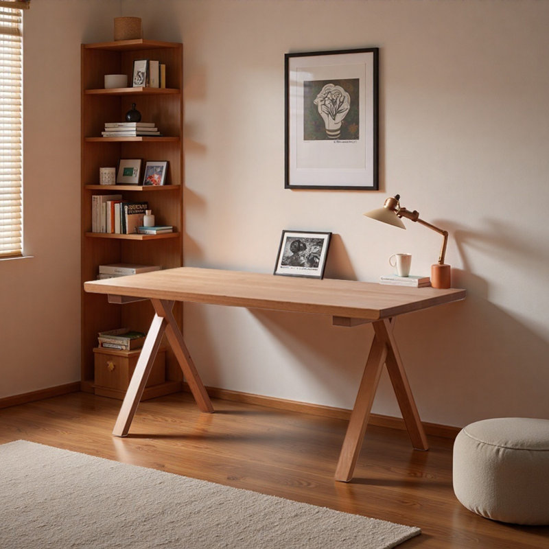 Bureau simple et multifonctionnel en bois de cerisier, H 29,52 po x l 55,11 po x P 27,55 po