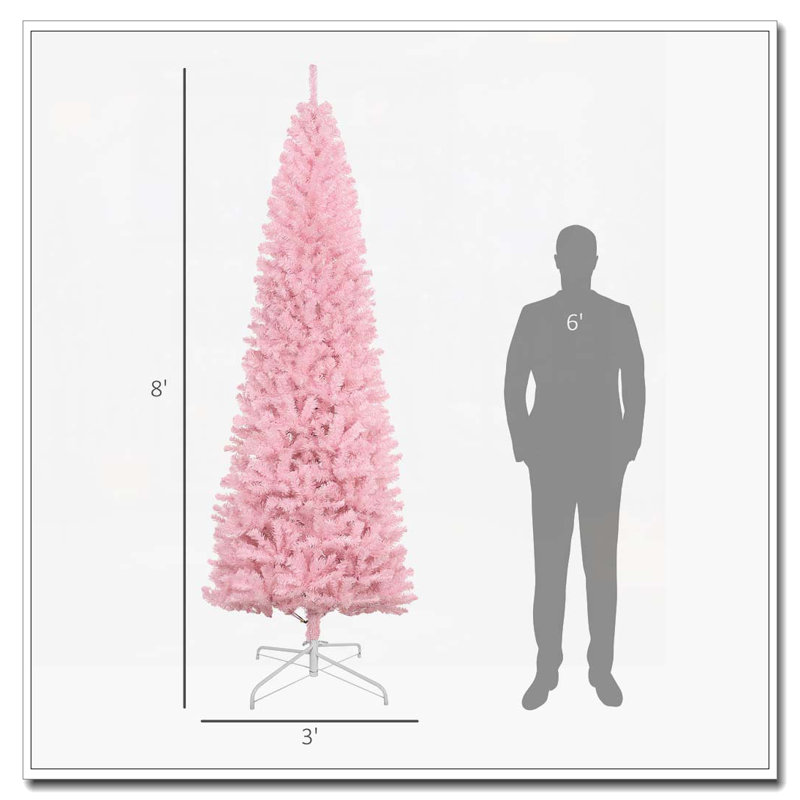 Sapin de Noël artificiel rose 8 'Tall