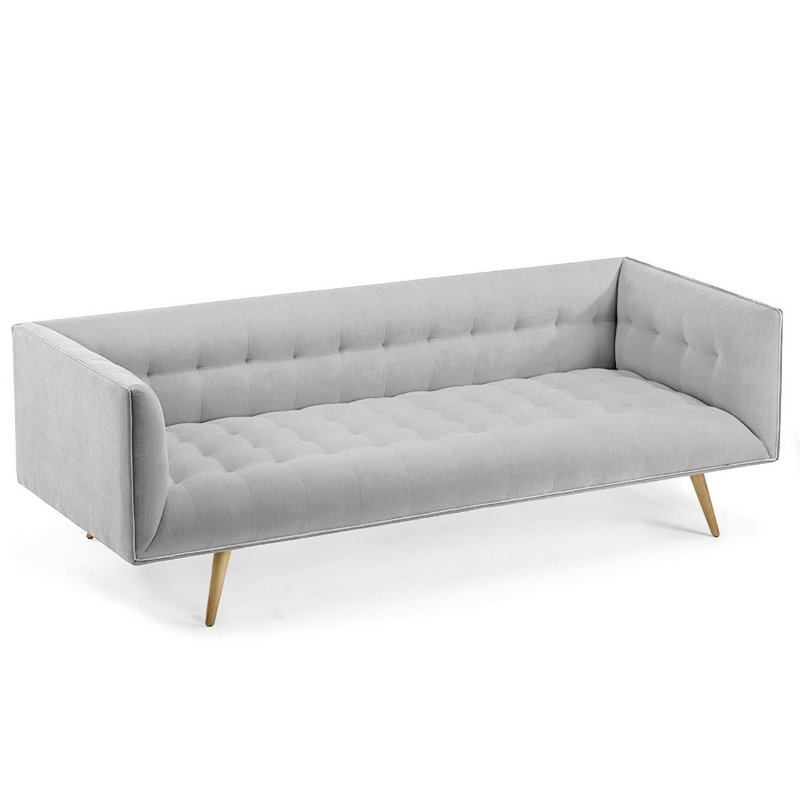 Canapé rembourré 63 po Dust, Bois naturel, Aluminium