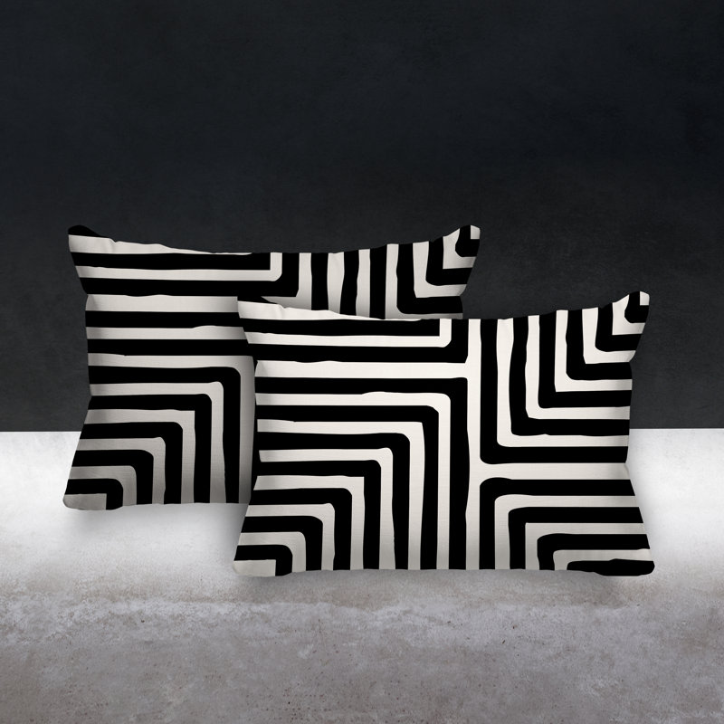 Coussin lombaire intérieur / extérieur Waren, Noir