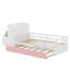 Lit plateforme simple en bois avec bibliothèque et garde-robe mobile-235176789