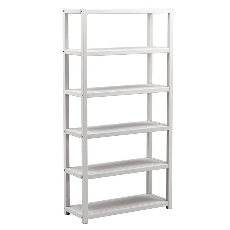 Greenport Bookcase, (6 Shelves) 71.25" H x 36" W x 14.25" D, Brushed White