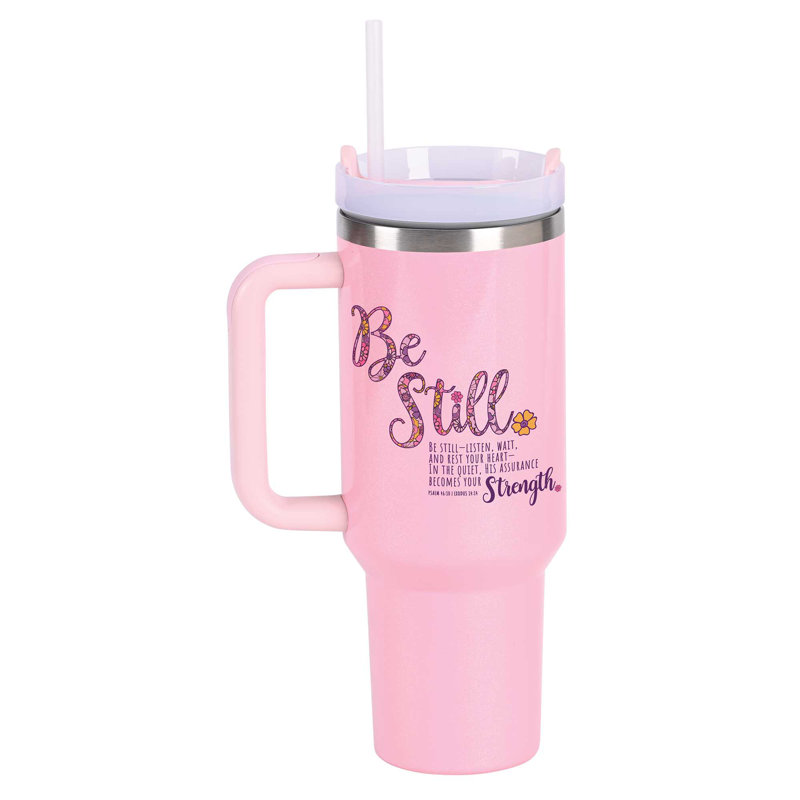 Verre culot floral Be Still Be Strong 40 oz