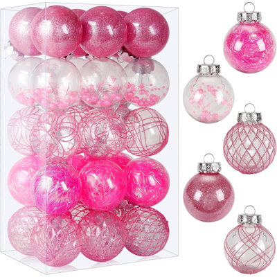 Ornements de boule de Noël, ornements en plastique incassables pour animaux de compagnie de 30 carats pour des décorations de fête de mariage