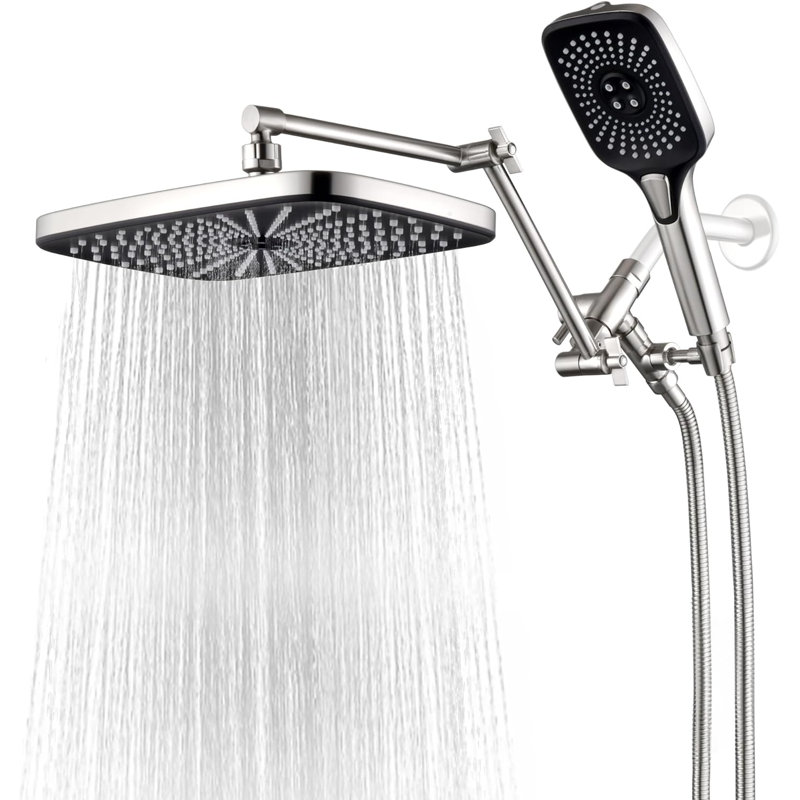 Rain Dual Shower Head 1.75 GPM GPM, Brushed Nickel
