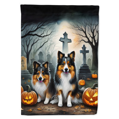 Drapeau de maison d'Halloween en polyester à double face H 40 po x l 28 po